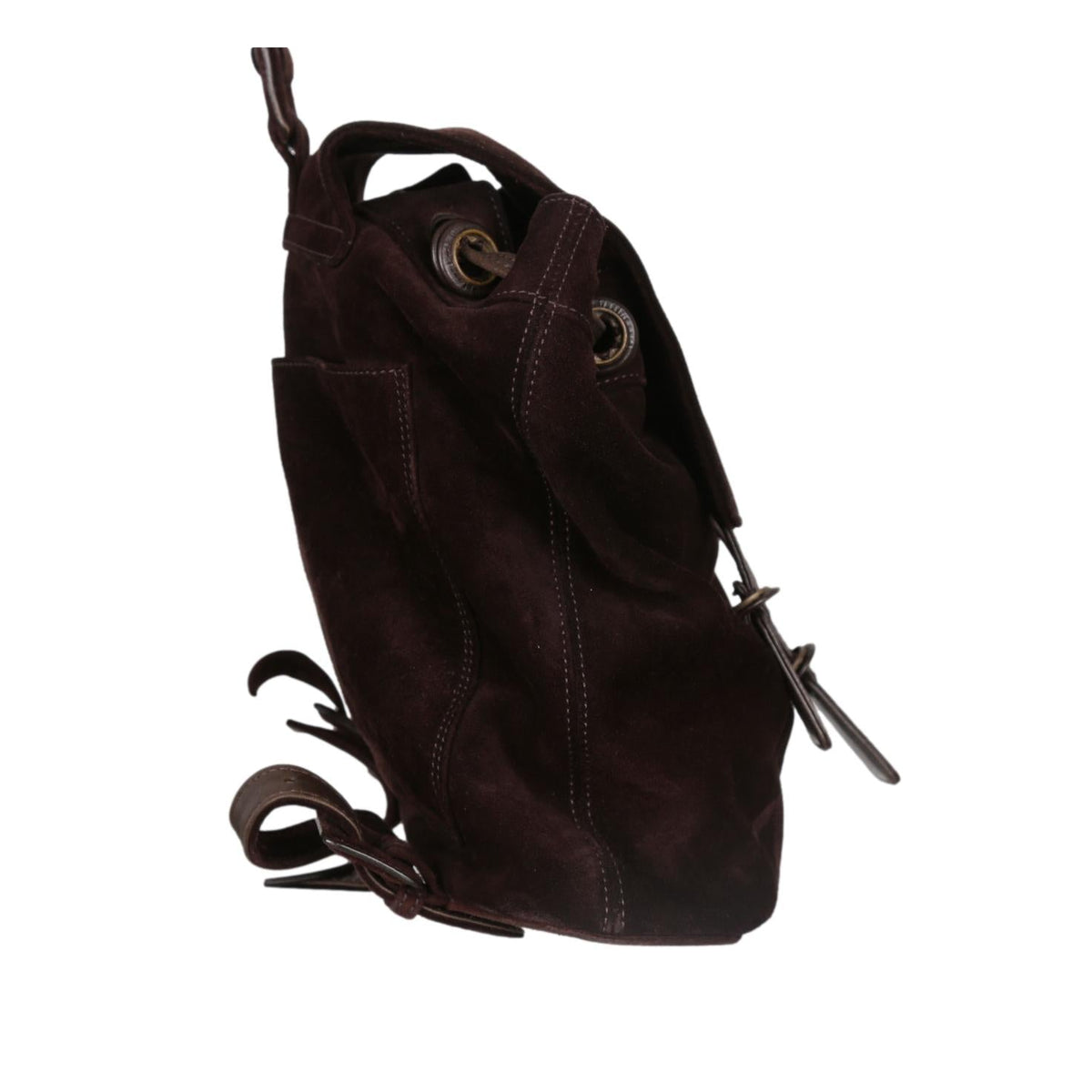 Chanel Brown Suede Logo Backpack