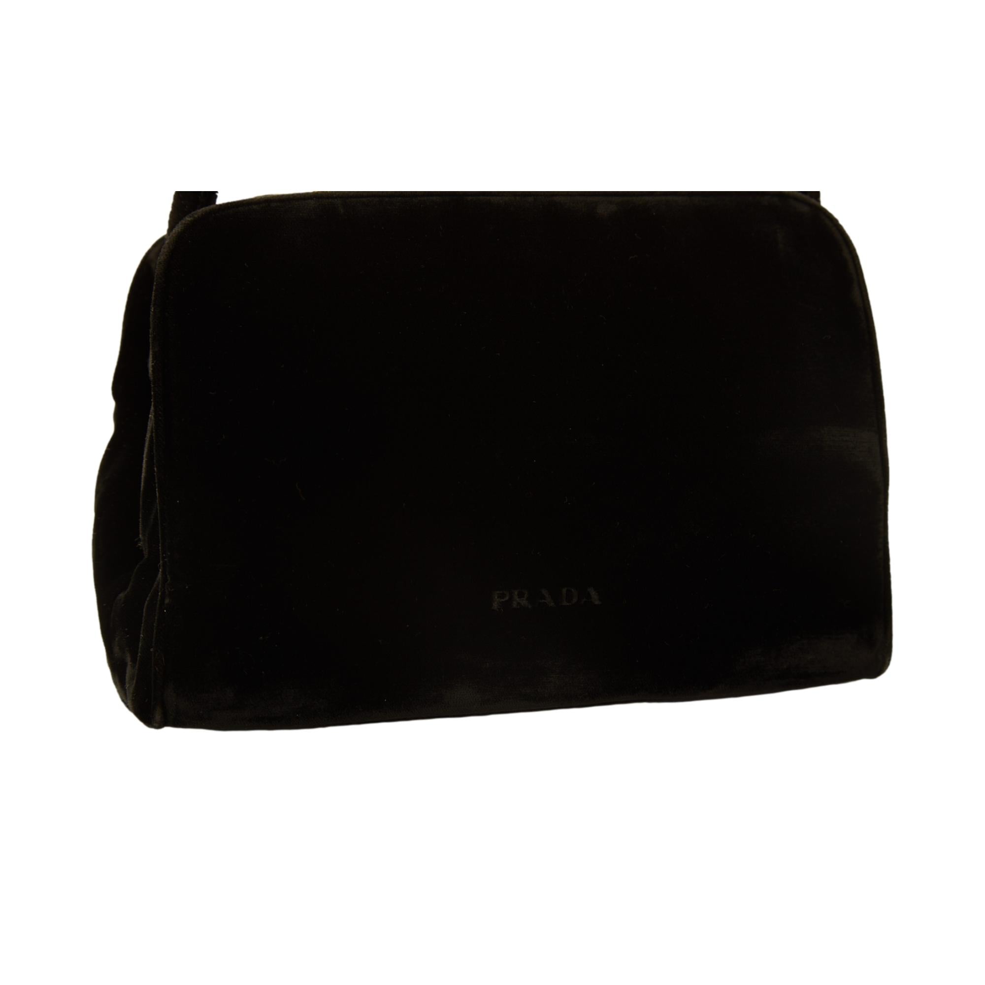 Prada Black Velvet Shoulder Bag