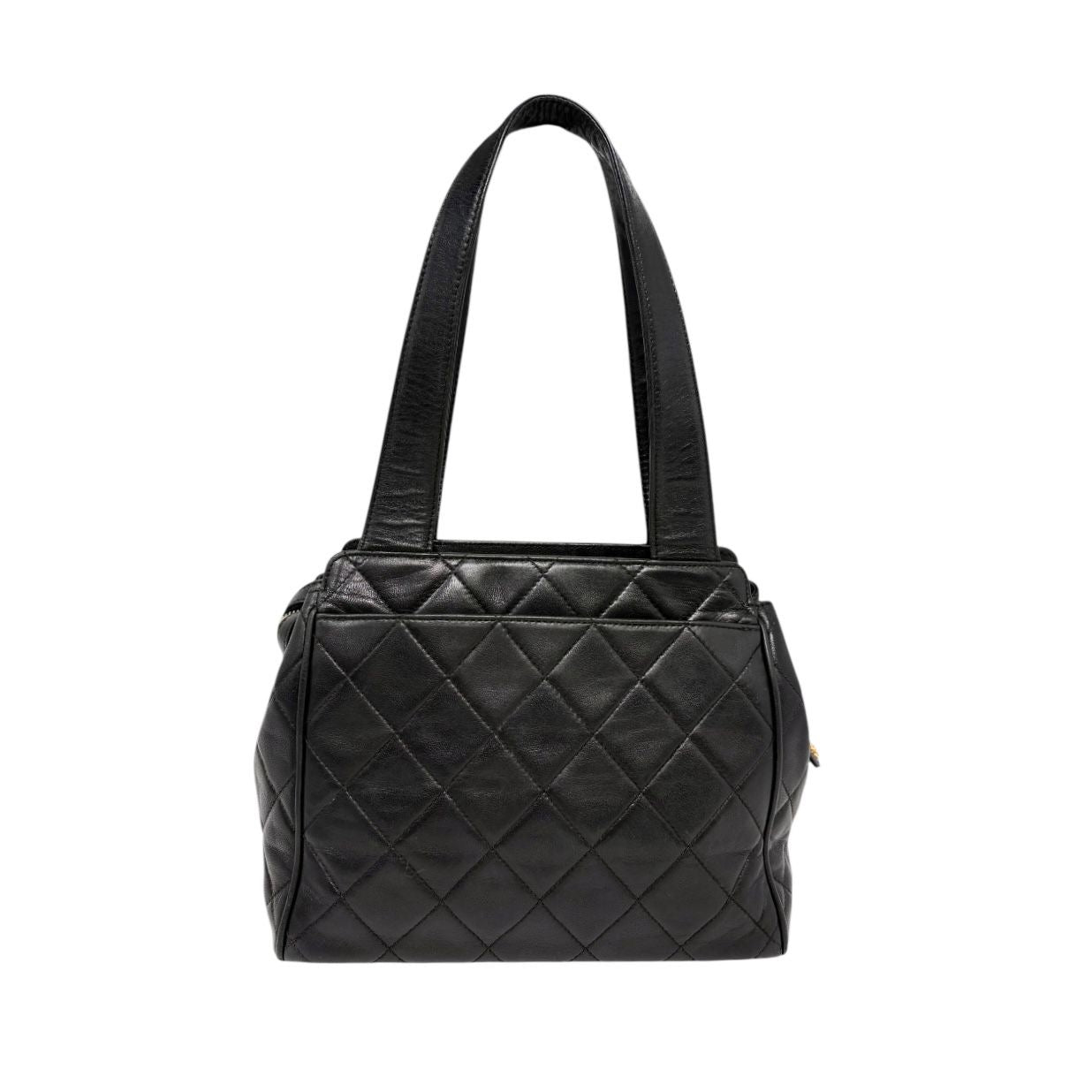 Chanel Black Quilted Top Handle Bag