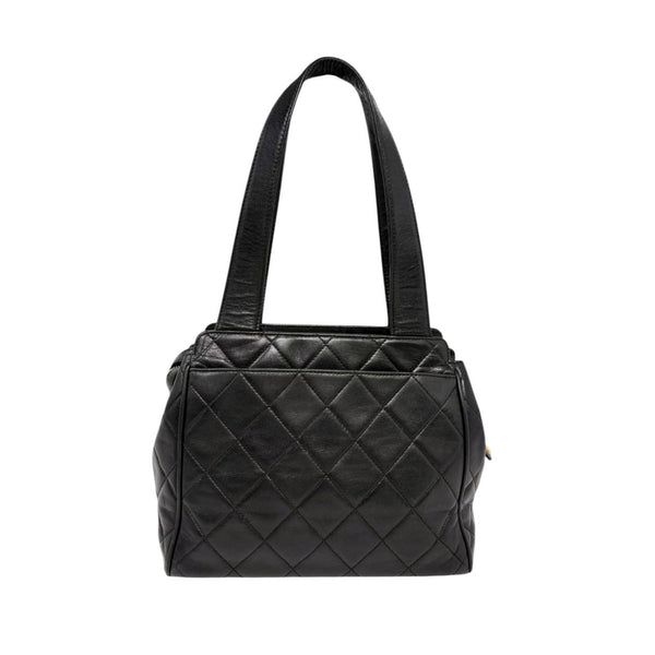 Chanel Black Quilted Top Handle Bag