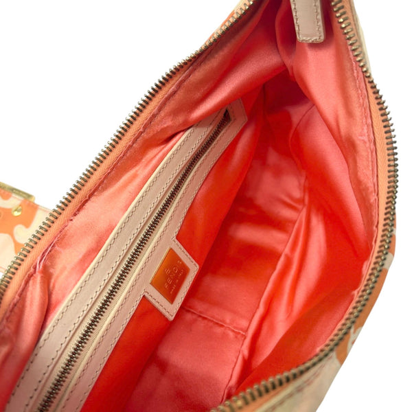 Fendi Orange Wave Print Croissant Bag