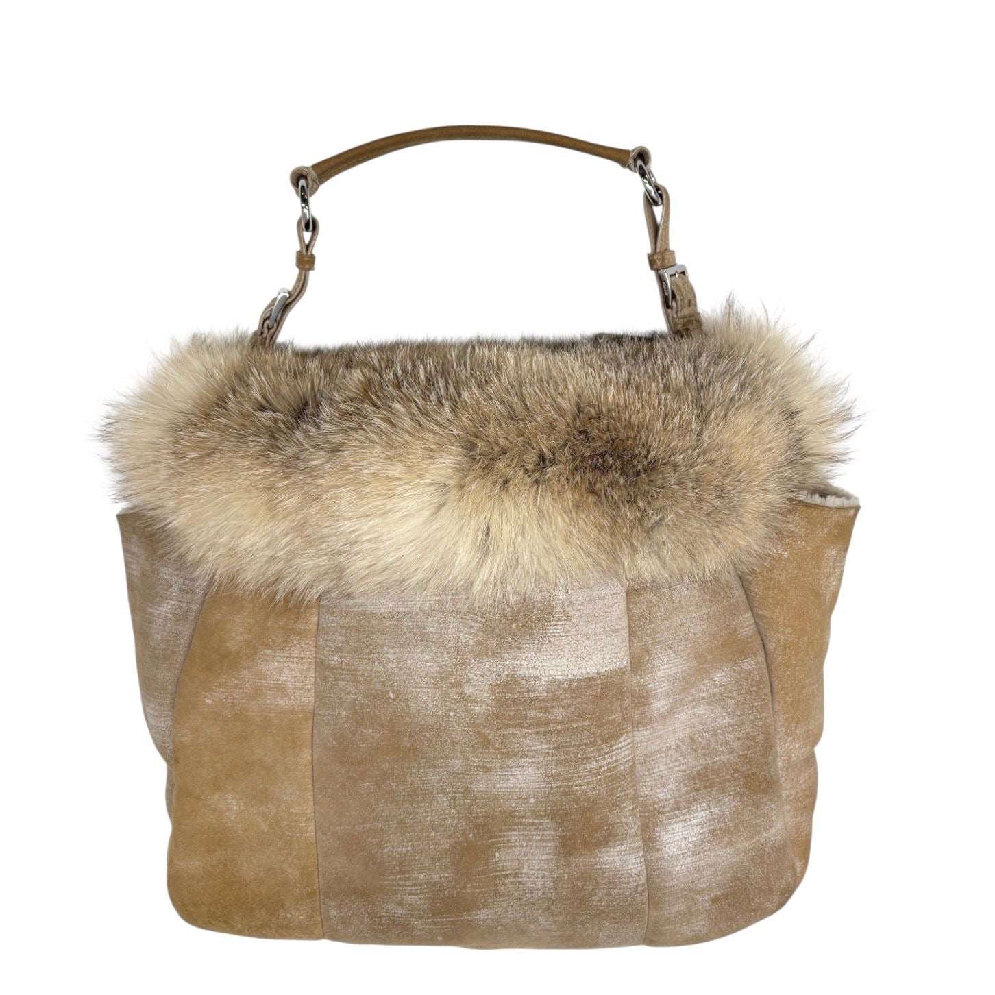 Prada Shearling Fox Shoulder Bag