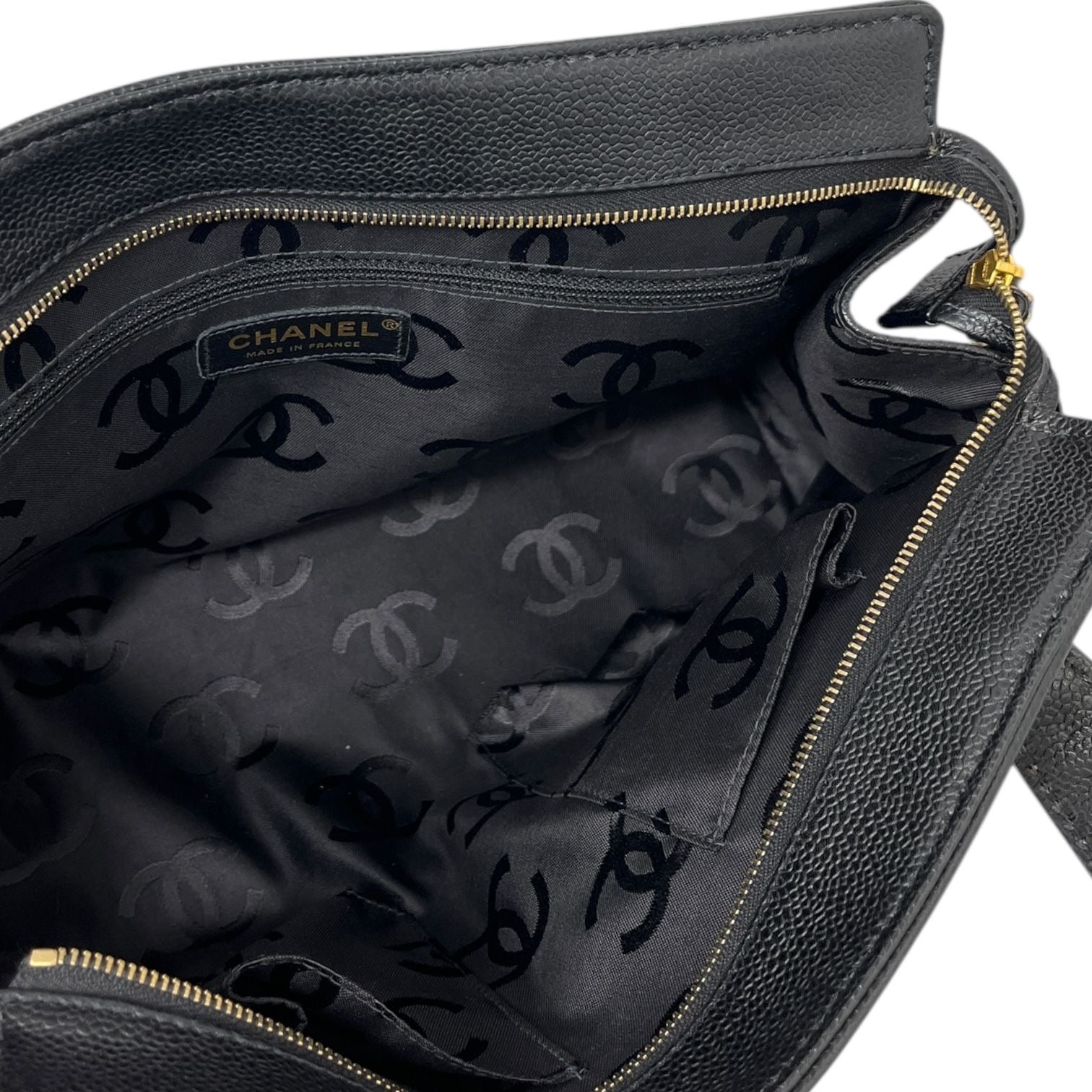 Chanel Black Contrast Stitch Caviar Bag