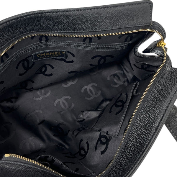 Chanel Black Contrast Stitch Caviar Bag