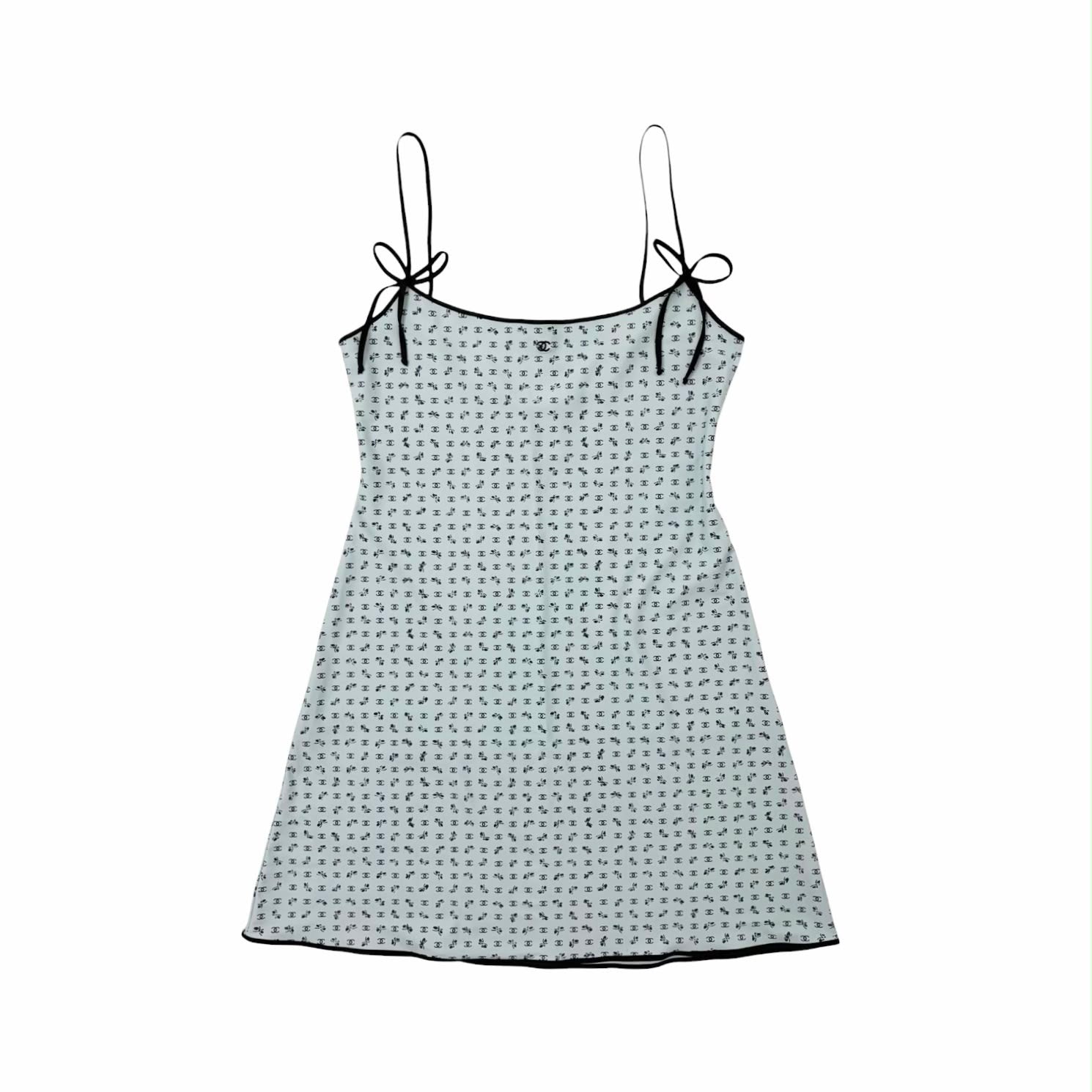 Chanel Blue Butterfly Logo Stretch Dress