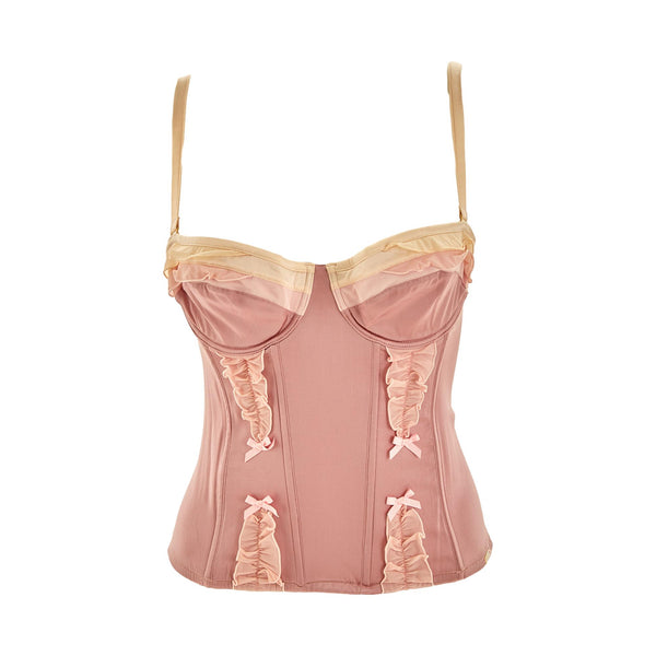 Dior Pink Ruffle Corset Top