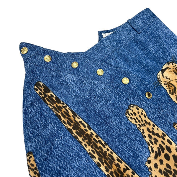 Dior Denim Cheetah Print Skirt