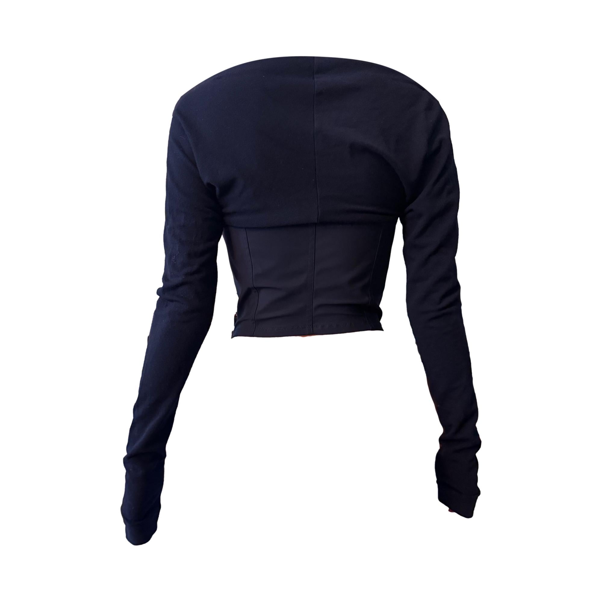 Dolce & Gabbana Black Long Sleeve Bustier Top