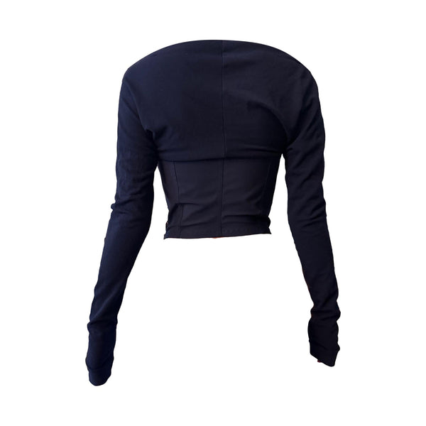 Dolce & Gabbana Black Long Sleeve Bustier Top
