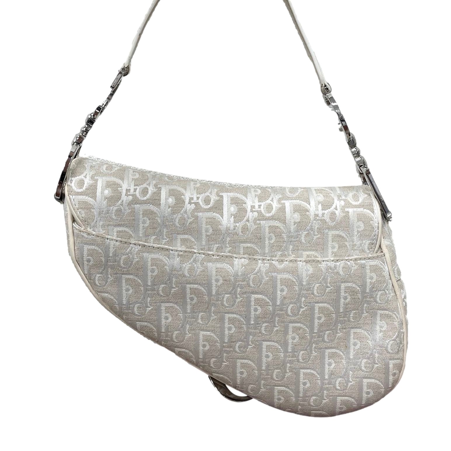 Dior Ivory Logo Saddle Bag
