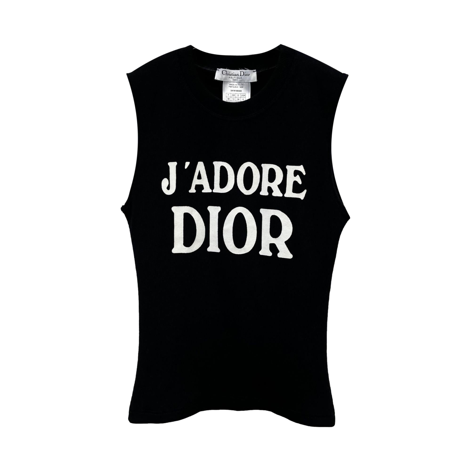 Dior Black Ribbed J’adore Tank