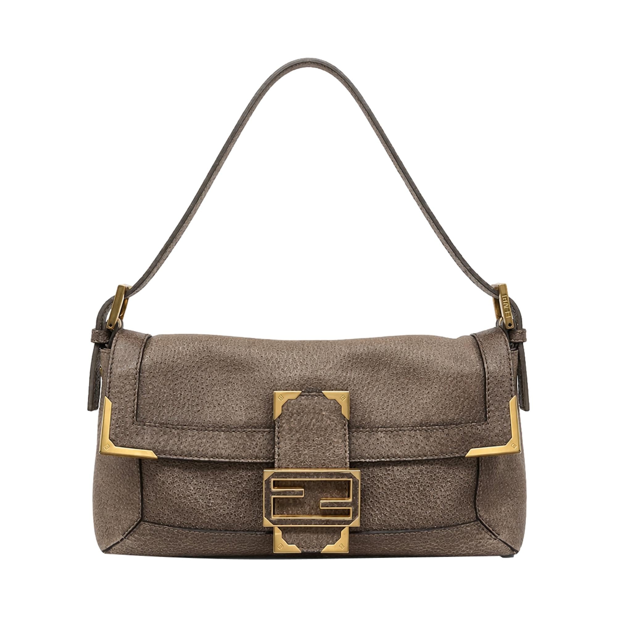 Fendi Gunmetal 2way Framed Baguette