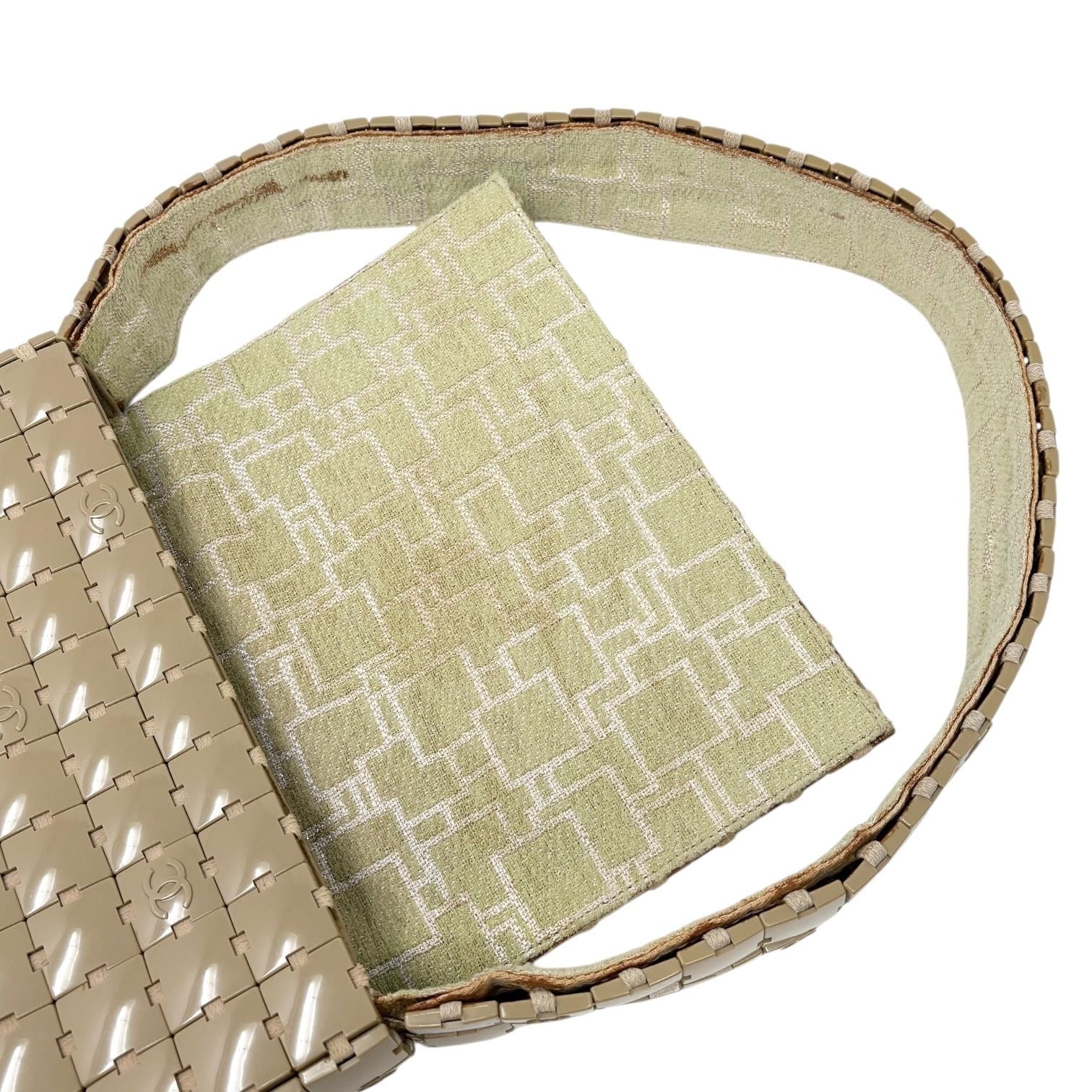 Chanel Beige Logo Puzzle Shoulder Bag