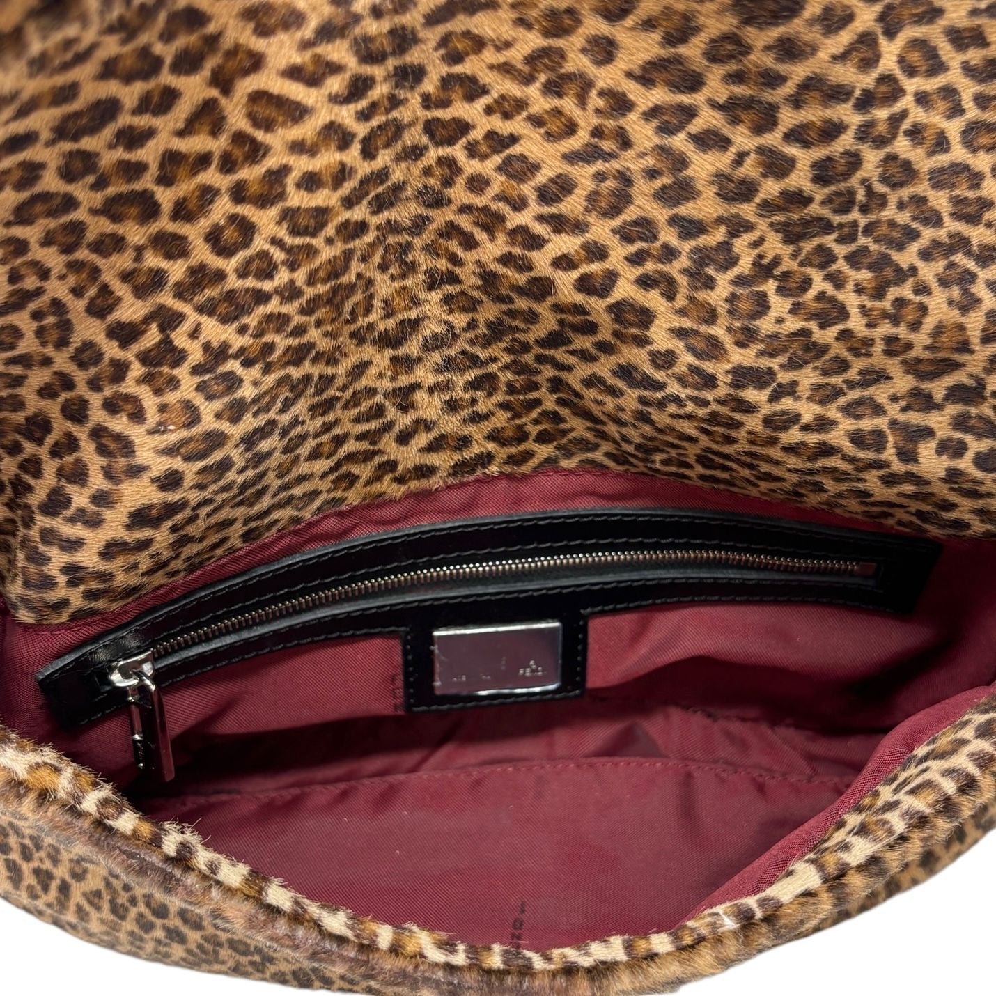 Fendi Cheetah + Red Baguette Bag