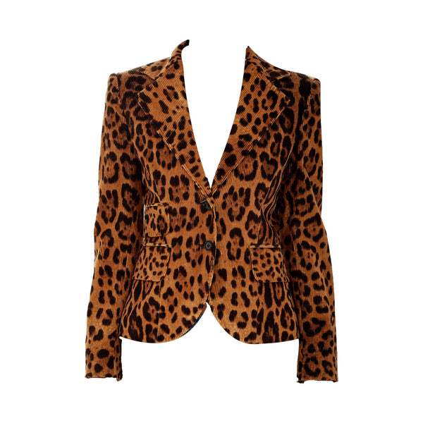 Dolce & Gabbana Cheetah Print Corduroy Jacket