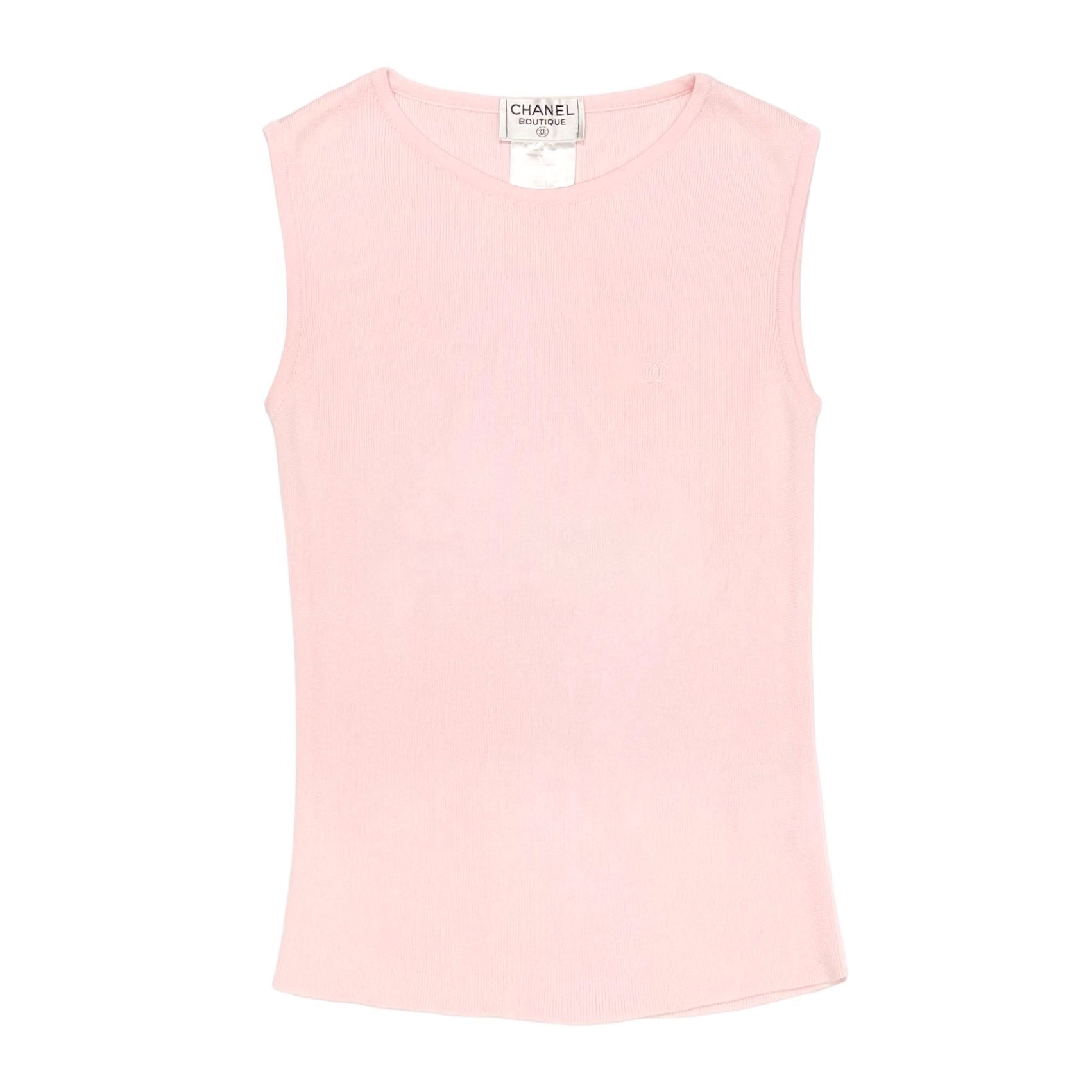 Chanel Pink Logo Tank Top