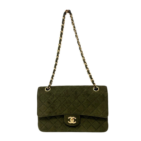 Chanel Olive Suede Flap Bag