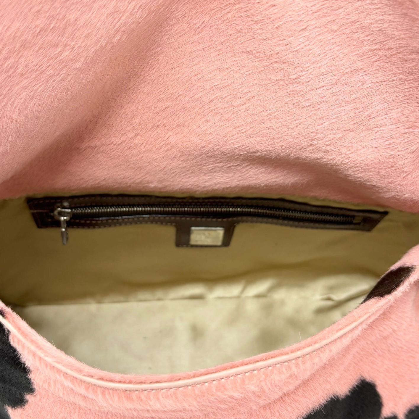 Fendi Pink Cow Print Mama Baguette Bag