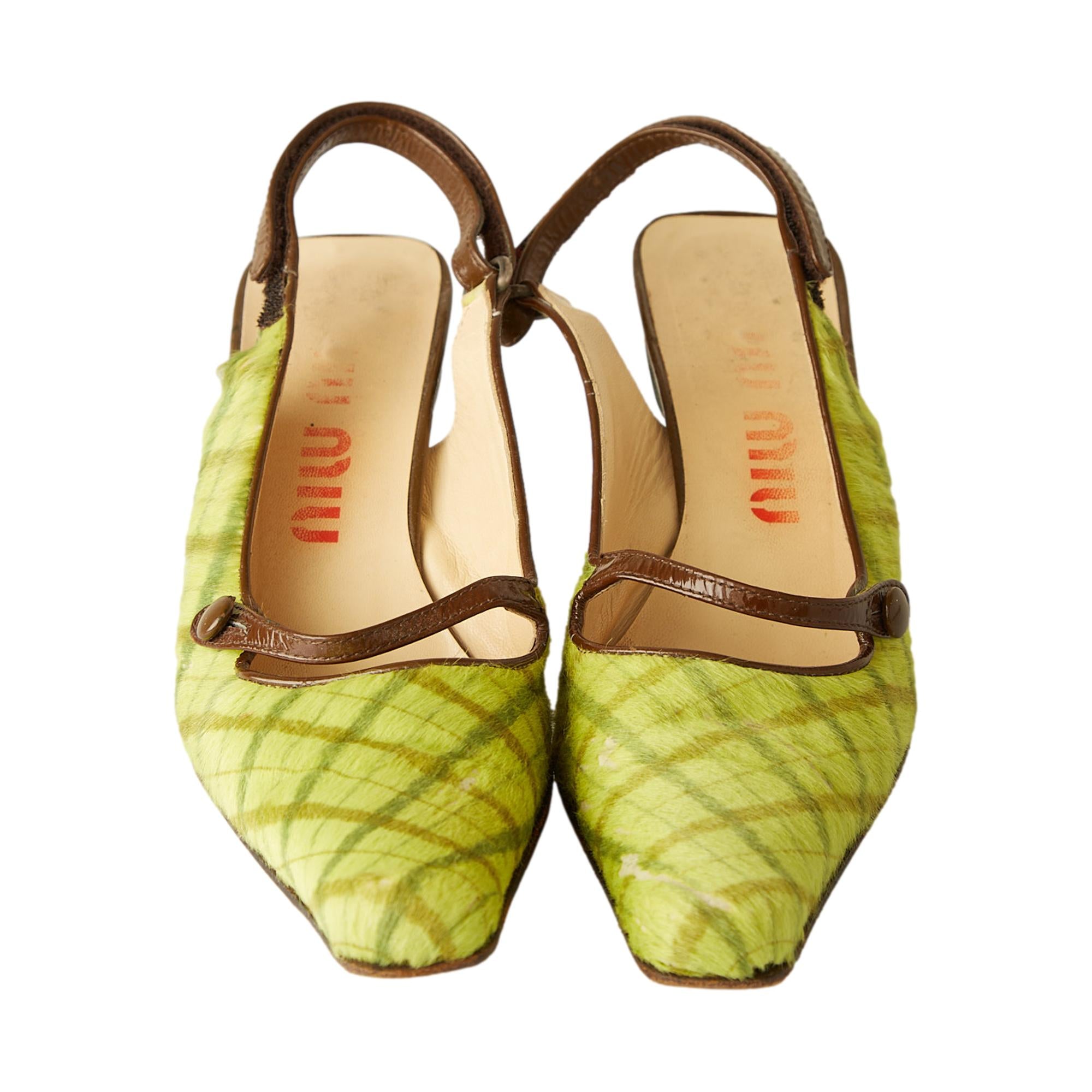 Miu Miu Green Plaid Calf-hair Kitten Heels – Treasures of NYC