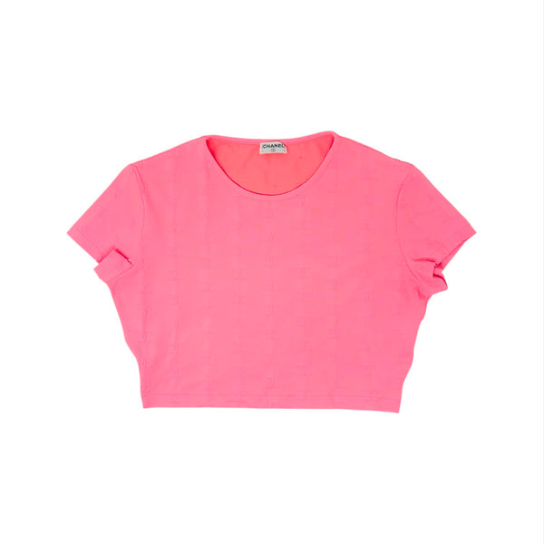Chanel Pink Logo Crop Top