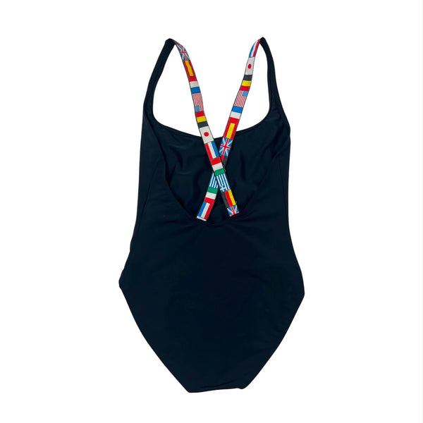 Chanel Black Embroidered Jumbo Logo One Piece