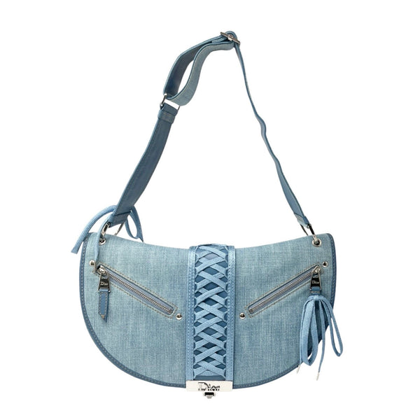 Dior Blue Denim Corset Shoulder Bag