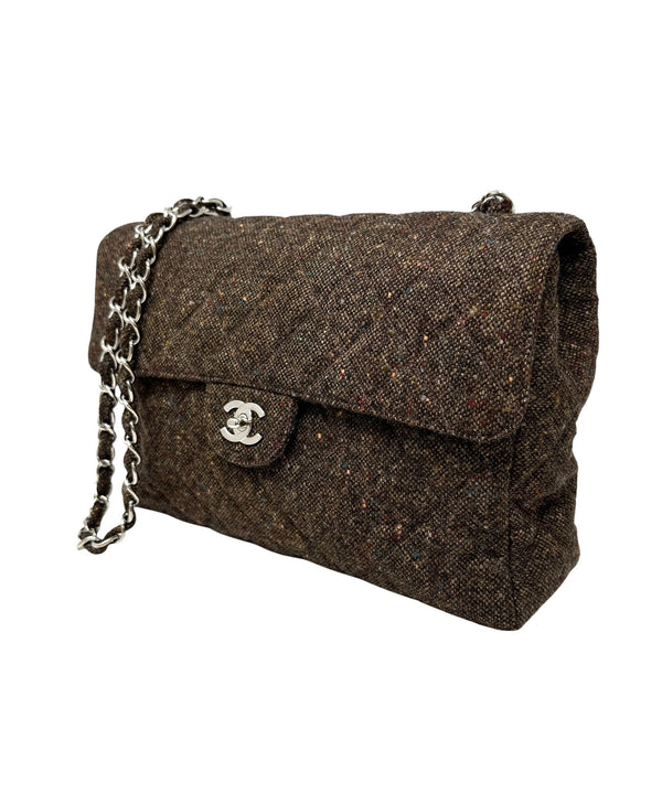 Chanel Brown Tweed Flap Bag