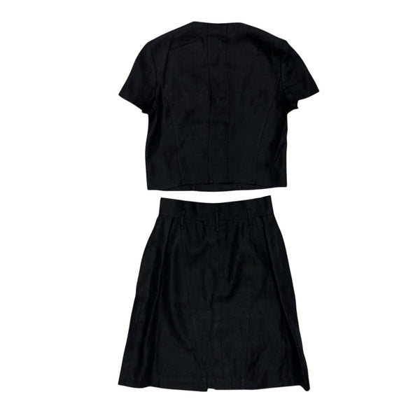 Chanel Black Linen Skirt Set