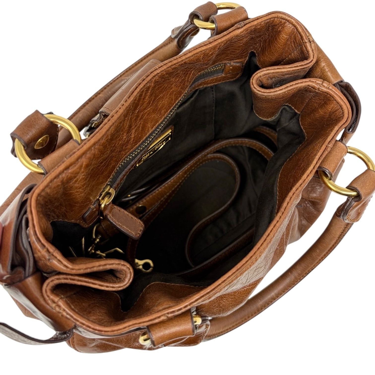 Miu Miu Brown Leather Shoulder Bag