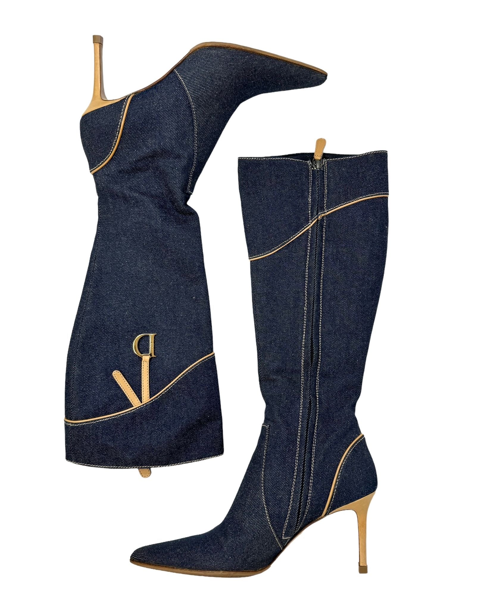 Dior Denim Logo Boots – Treasures of NYC