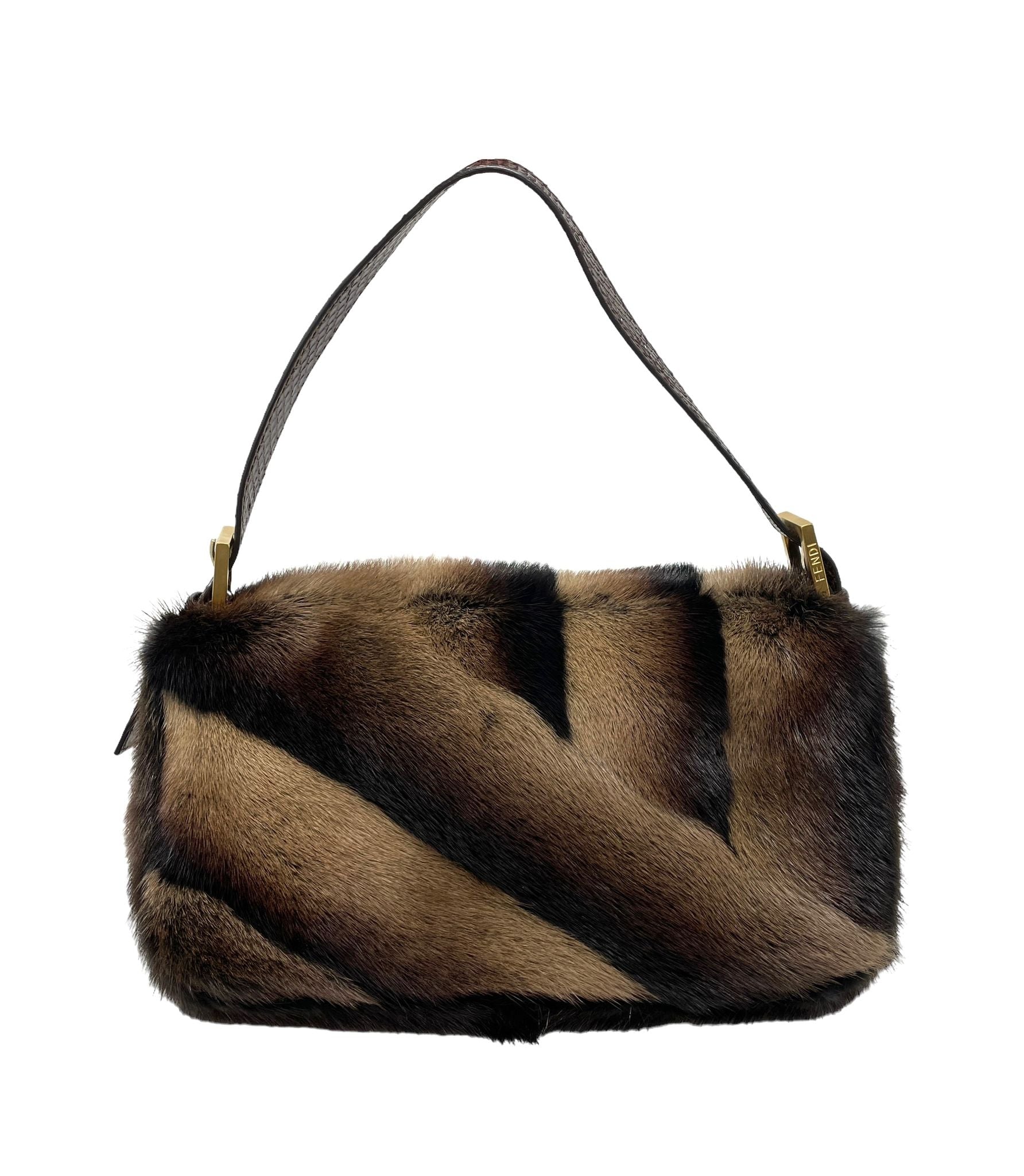 FENDI バゲット ミンク Fendi Brown Mink Baguette – Treasures of NYC