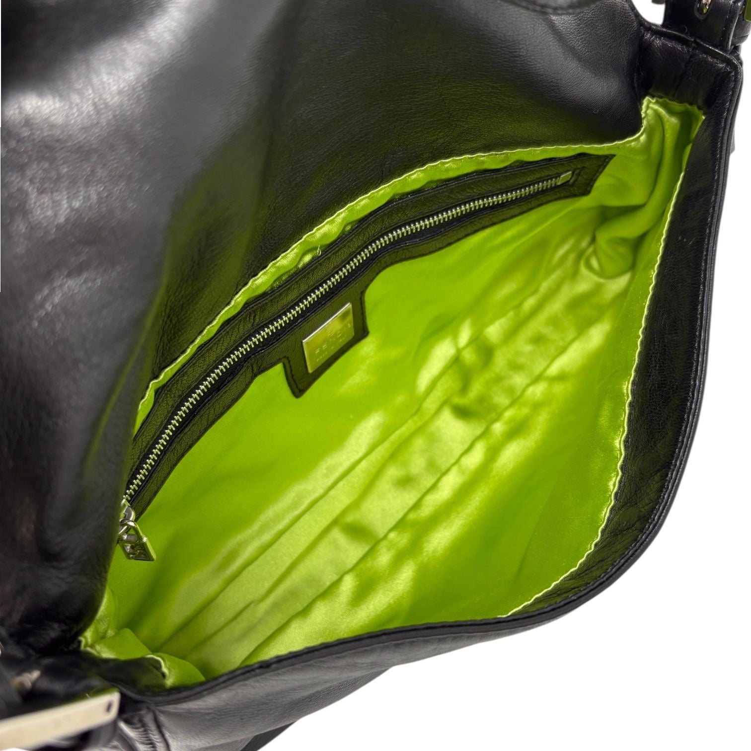 Fendi Black Leather Baguette Bag