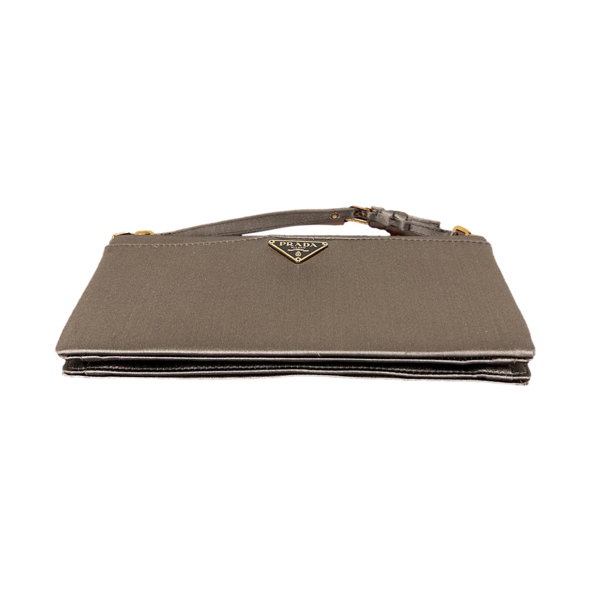 Prada Slate Satin Mini Top Handle Bag