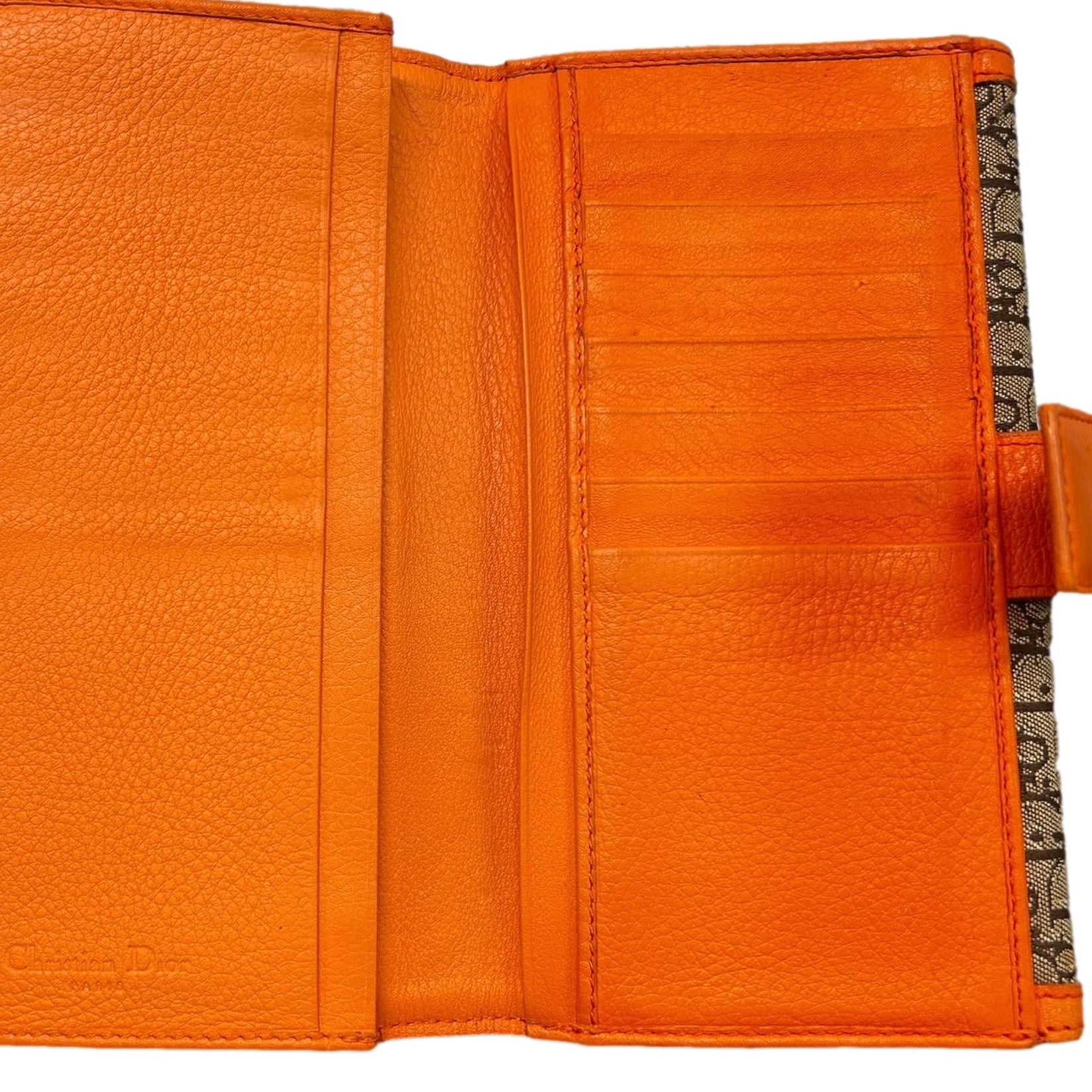 Dior Canvas Orange Logo Wallet