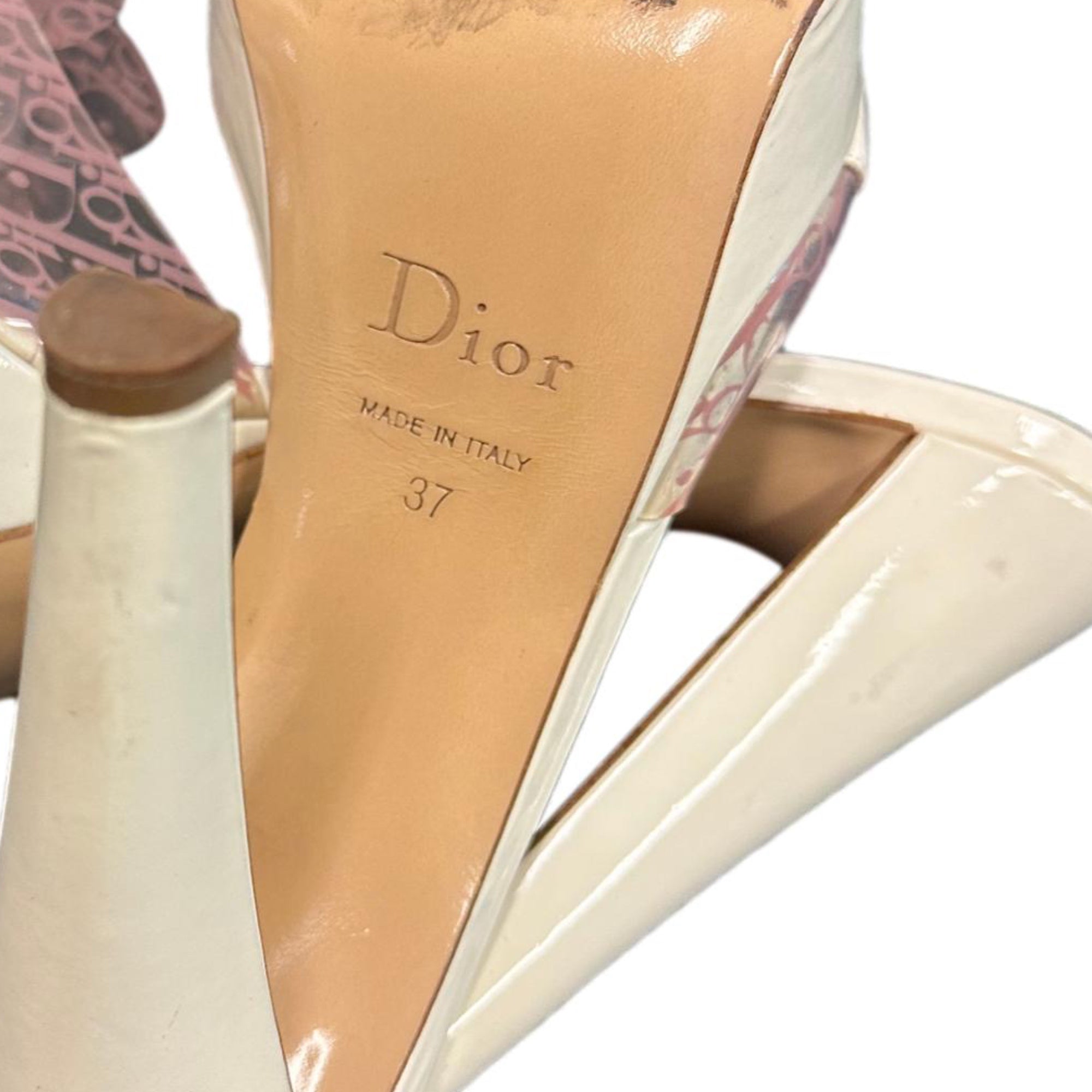 Dior Pink Logo Platform Heels