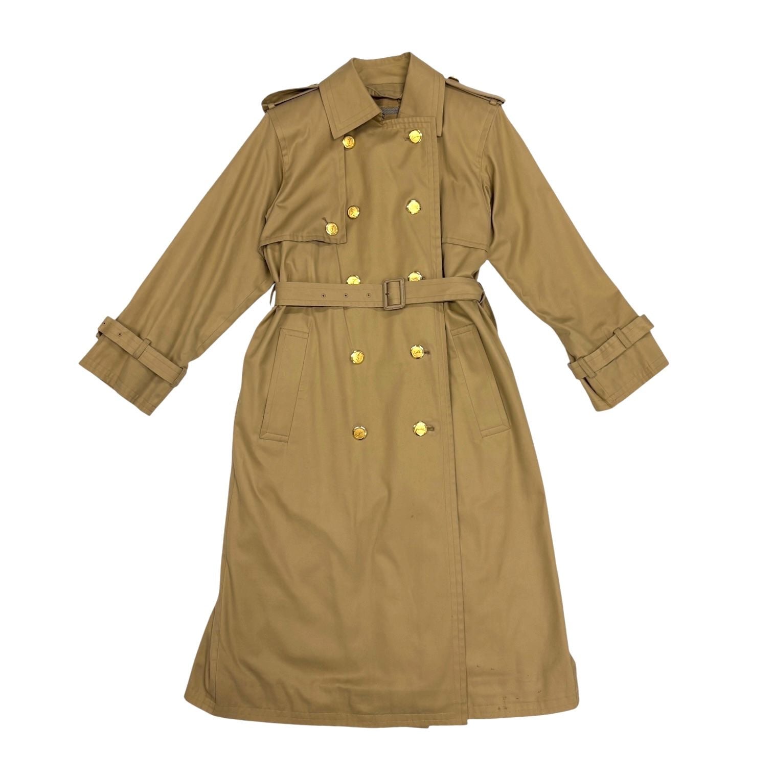 YSL Khaki Logo Button Trench Coat