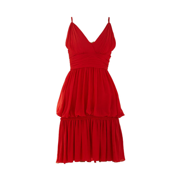 Chanel Red Tiered Babydoll Dress