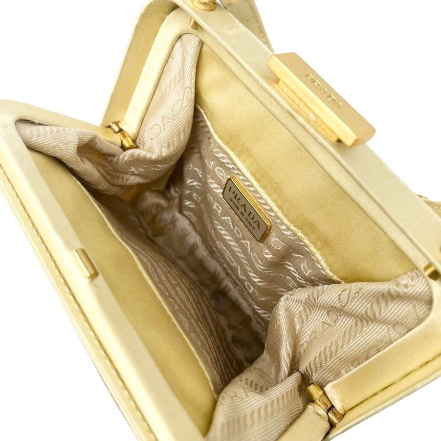 Prada Gold Satin MiniTop Handle Bag