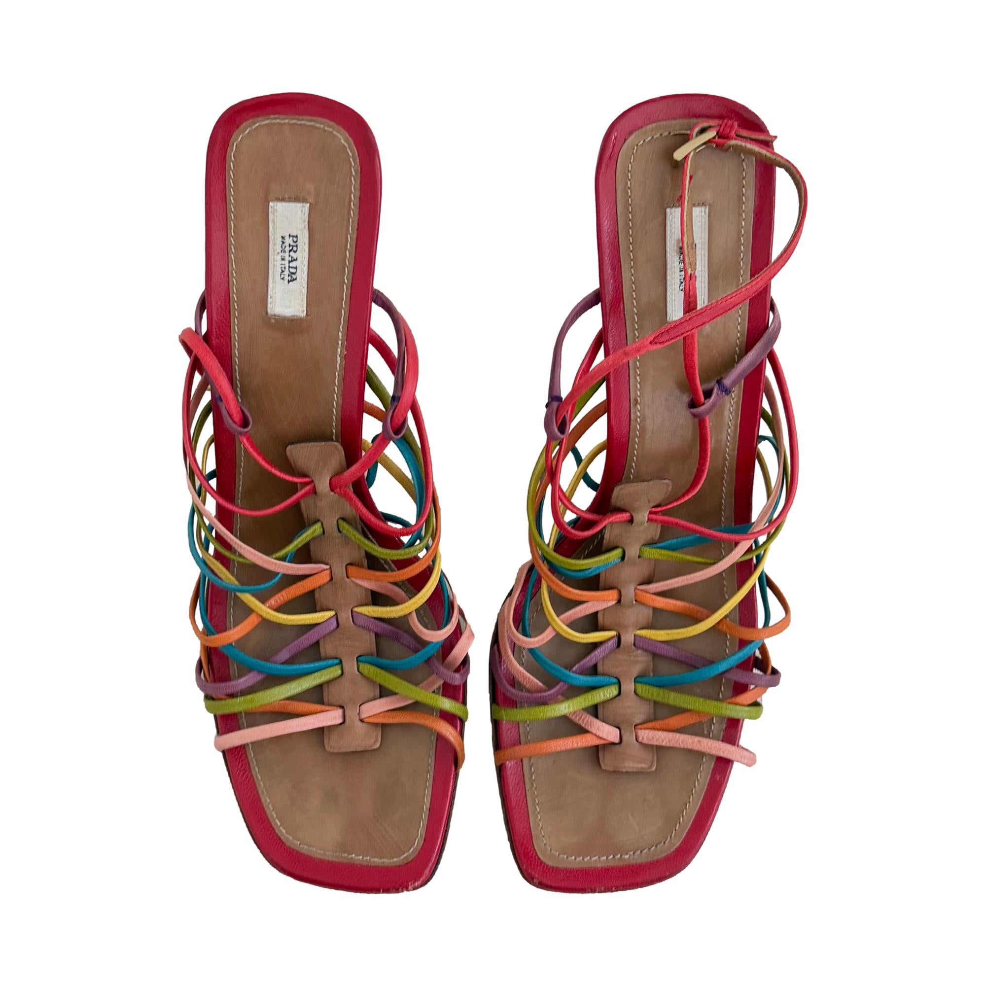 Prada Multicolor Strap Heels