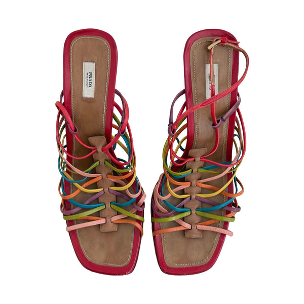 Prada Multicolor Strap Heels