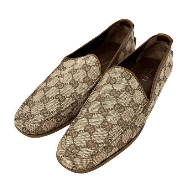 Gucci Tan Logo Loafers