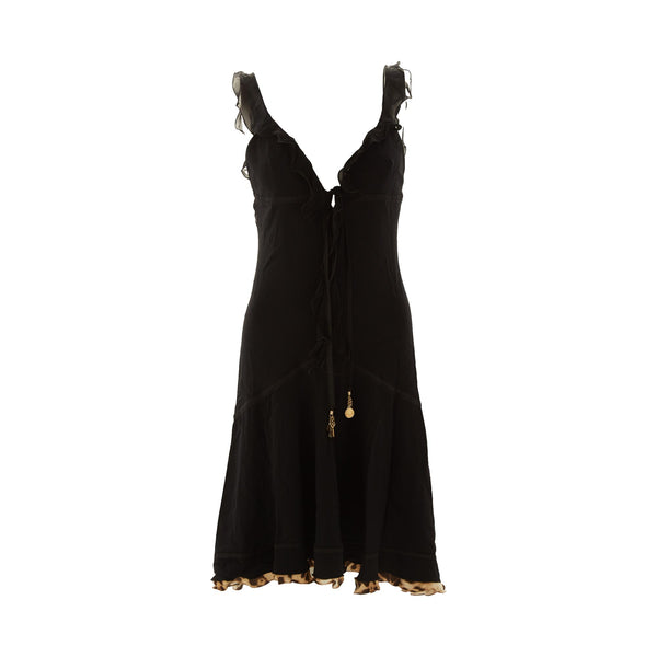 Roberto Cavalli Black Cheetah Ruffle Dress – Treasures of NYC