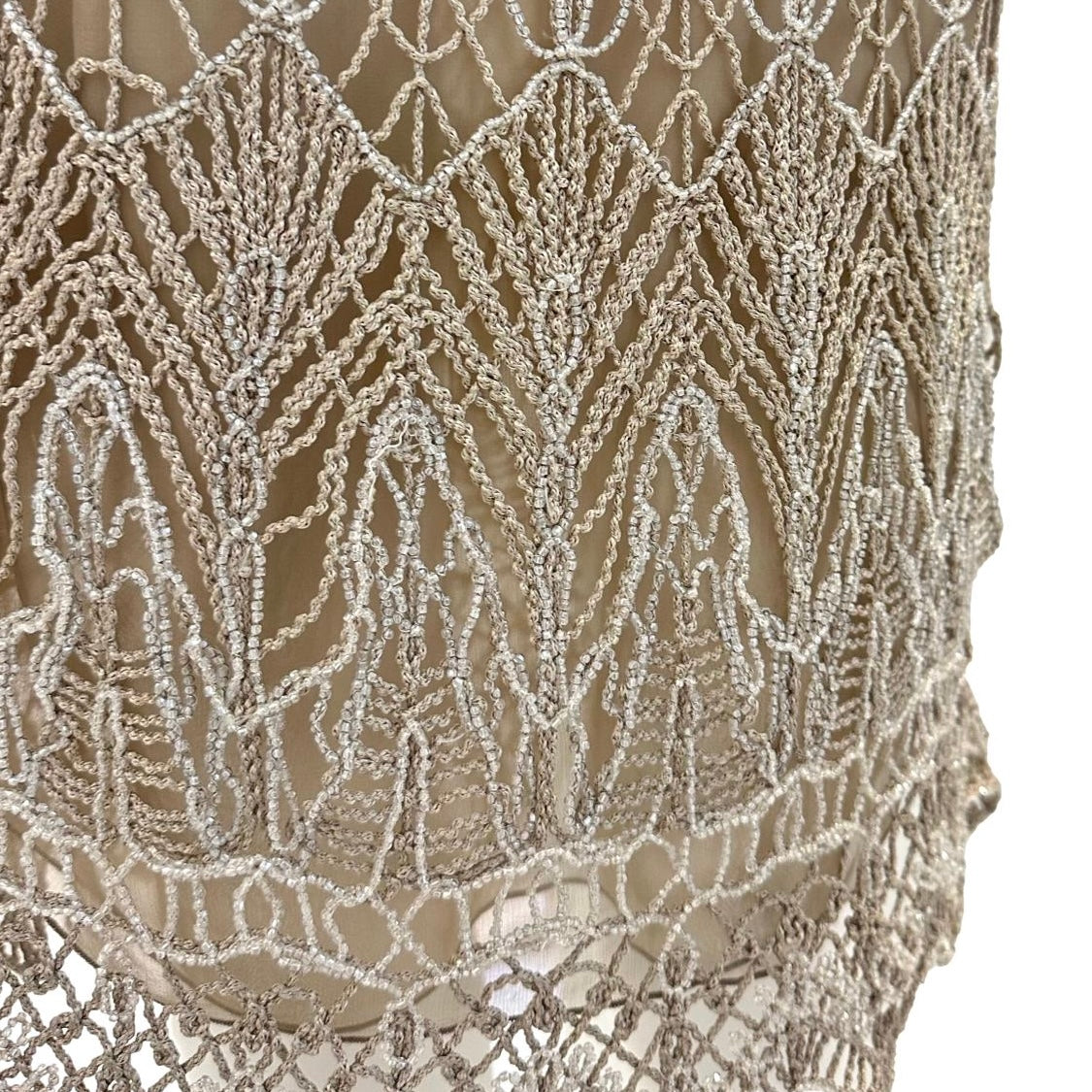 Valentino Boutique Ivory Silk Beaded Skirt