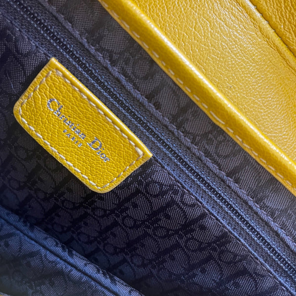 Dior Yellow Leather Saddle Bag