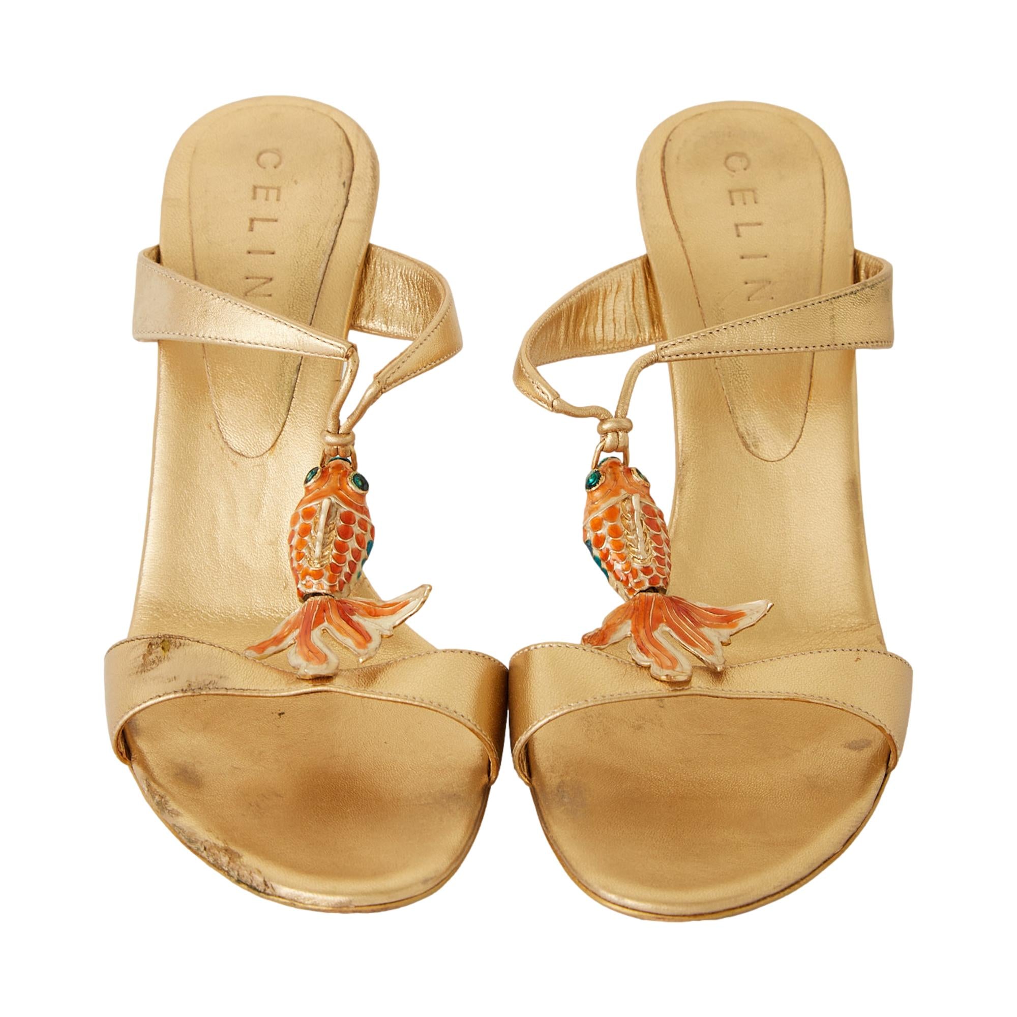Celine Gold Goldfish Heels – Treasures of NYC