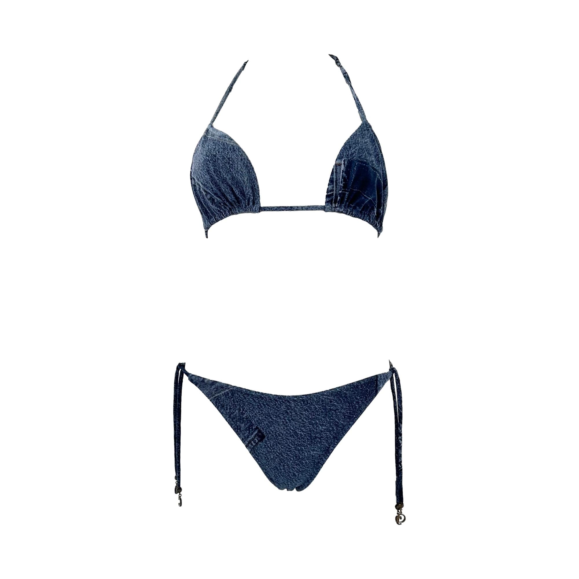 Dior Denim Three Piece Bikini Set – Treasures of NYC