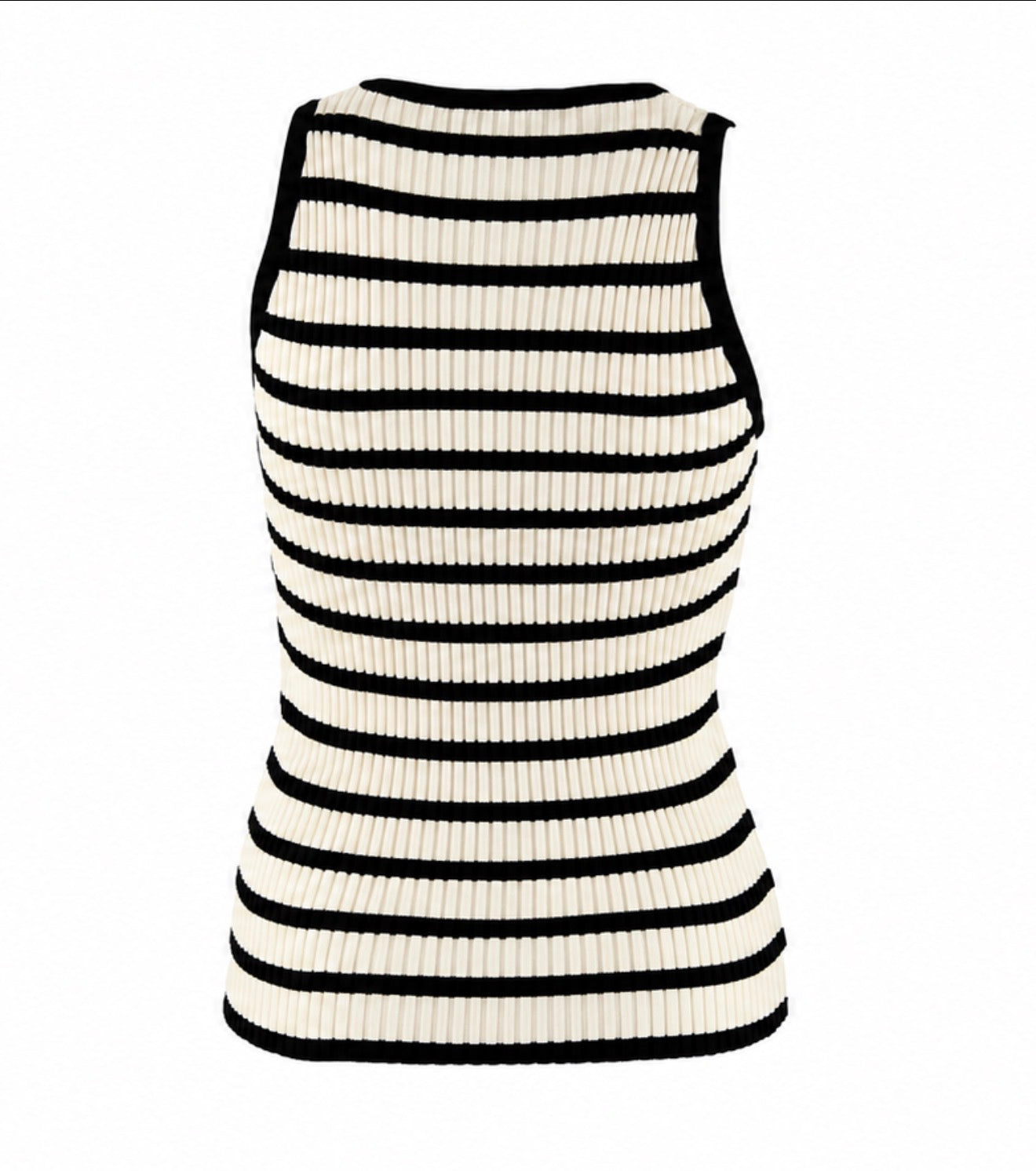 Chanel Black Striped Logo Tank