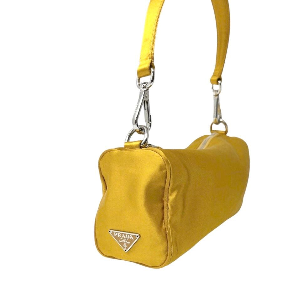 Prada Yellow Satin Small Shoulder Bag