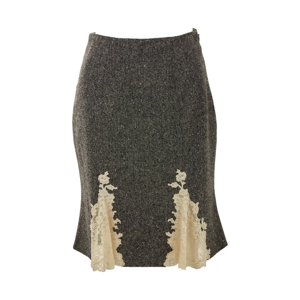 Dior Grey Tweed Lace Skirt