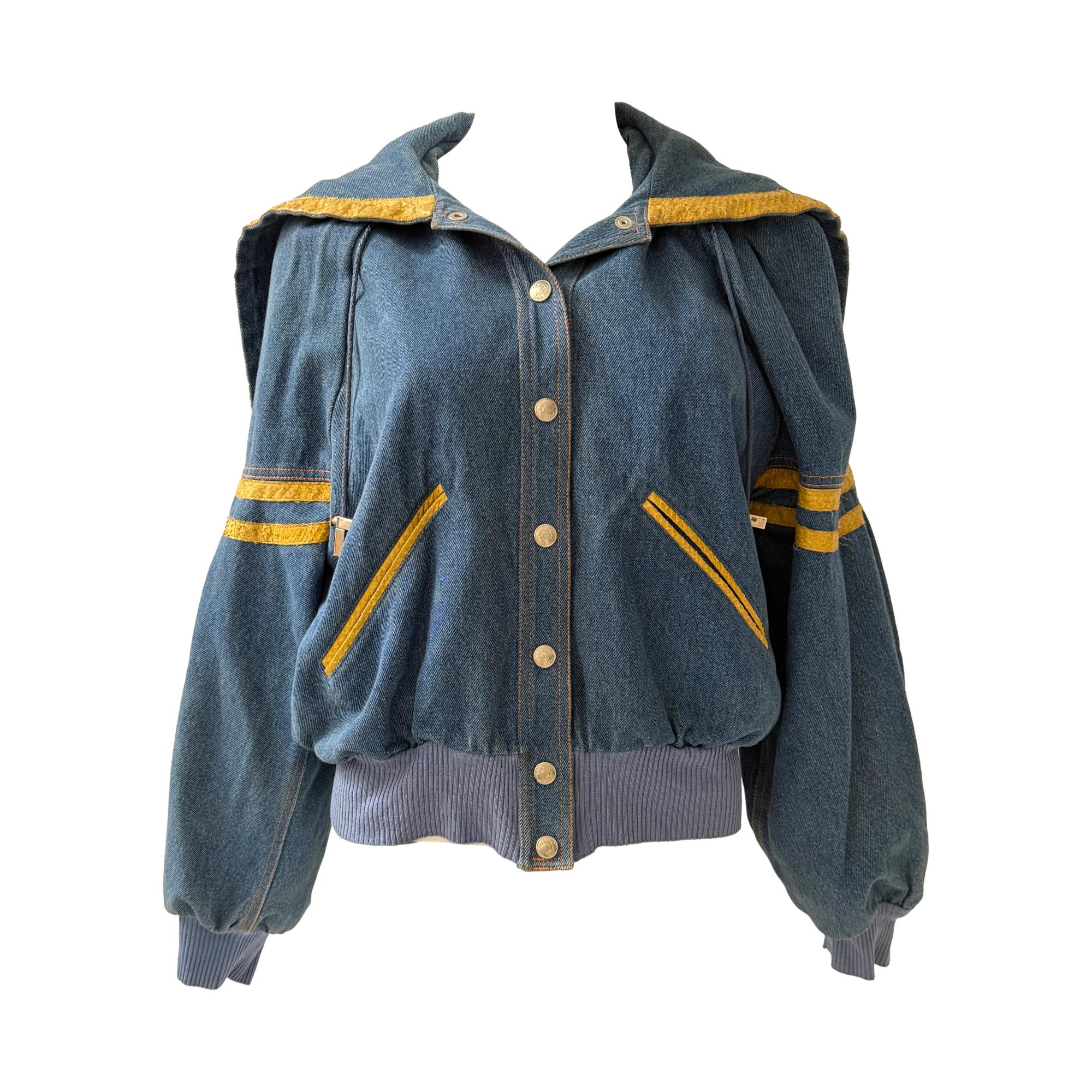 Dior 'J’adore' Denim Hooded Letterman Jacket